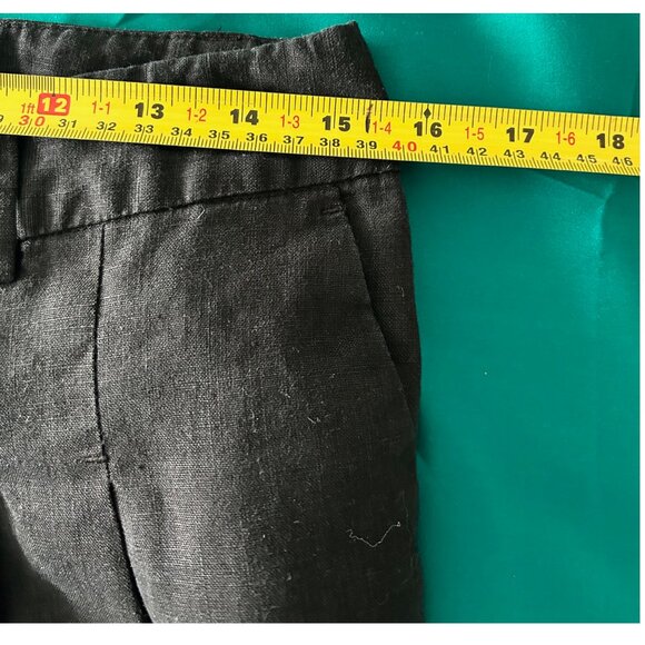 Tahari Black Pleated Linen Pants Sz 6 - Picture 7 of 8